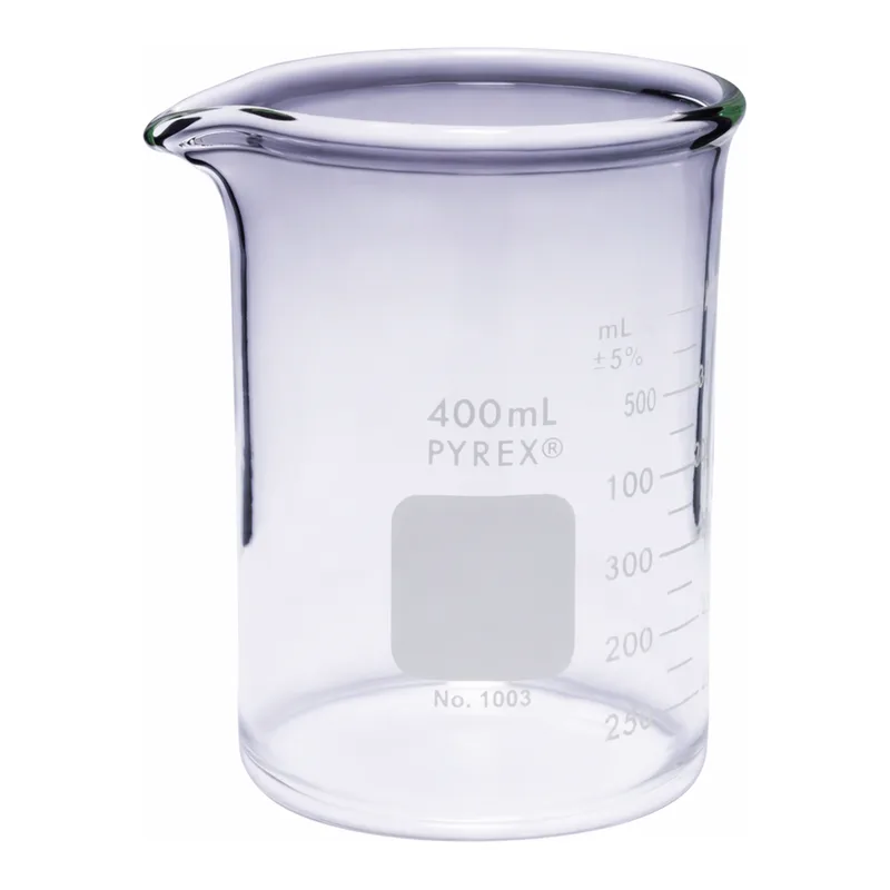 Merck Pyrex Griffin beakers, heavy duty, graduated