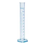 Merck Pyrex measuring cylinder with spout, Class A