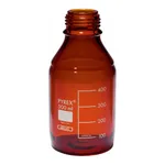 Merck Pyrex Media-Lab Bottles, amber glass, with-out cap and pouring ring, with printed trace code
