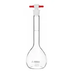 Merck Pyrex volumetric flask with PTFE stopper