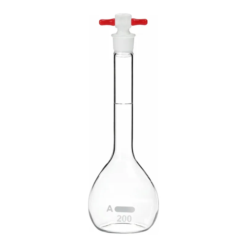 Merck Pyrex volumetric flask with PTFE stopper