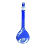 Merck Pyrex volumetric flask, certified and serialized, with Pyrex ST stopper