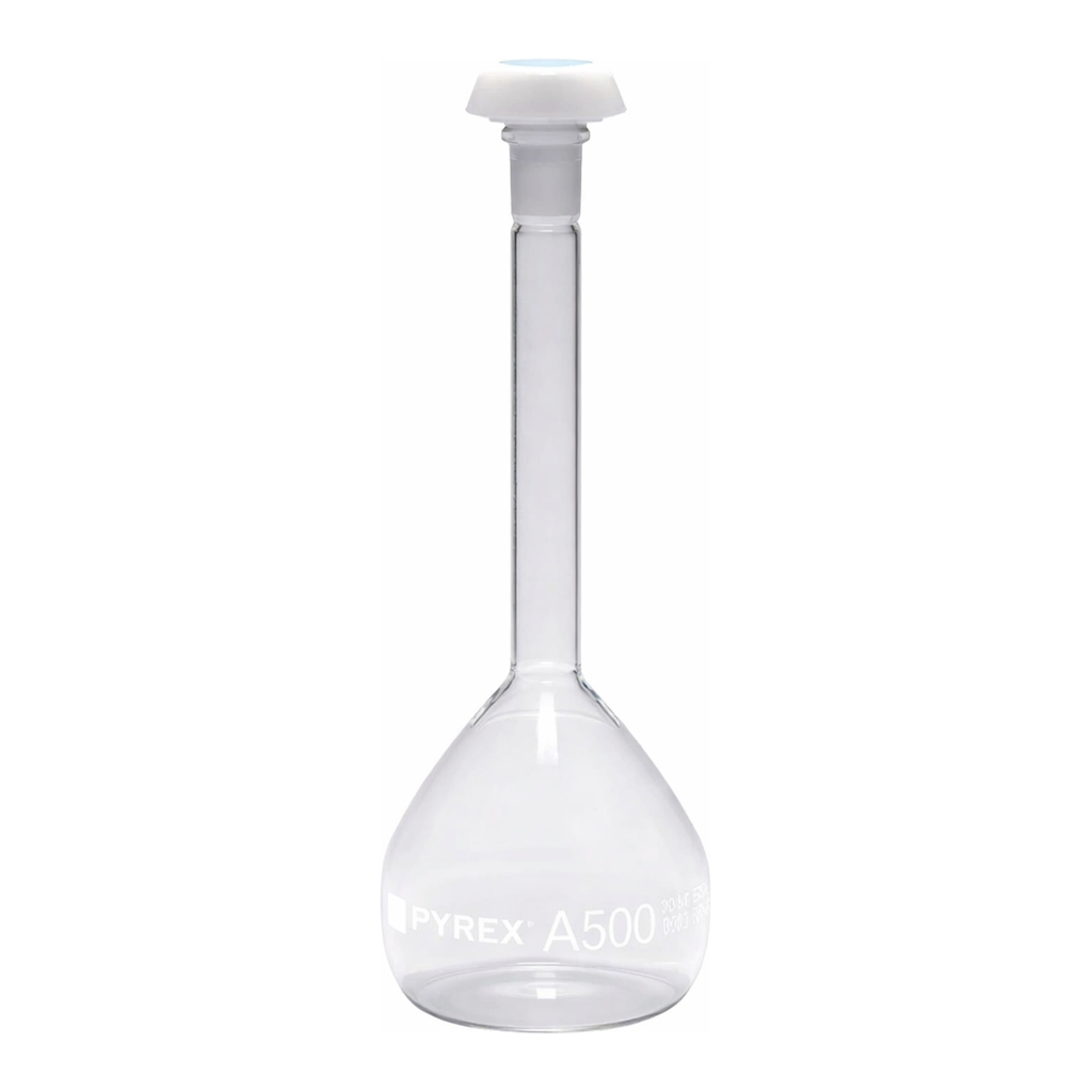 Merck Pyrex Volumetric flask, heavy duty, class A, works certified, USP/ISO/DIN tolerances