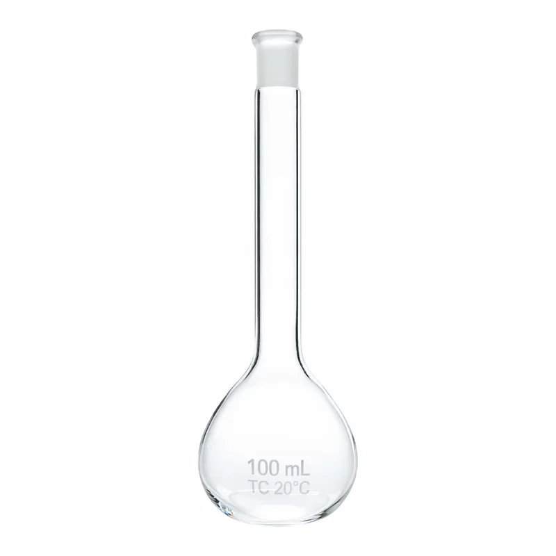 Merck Pyrex volumetric flasks with PE stopper