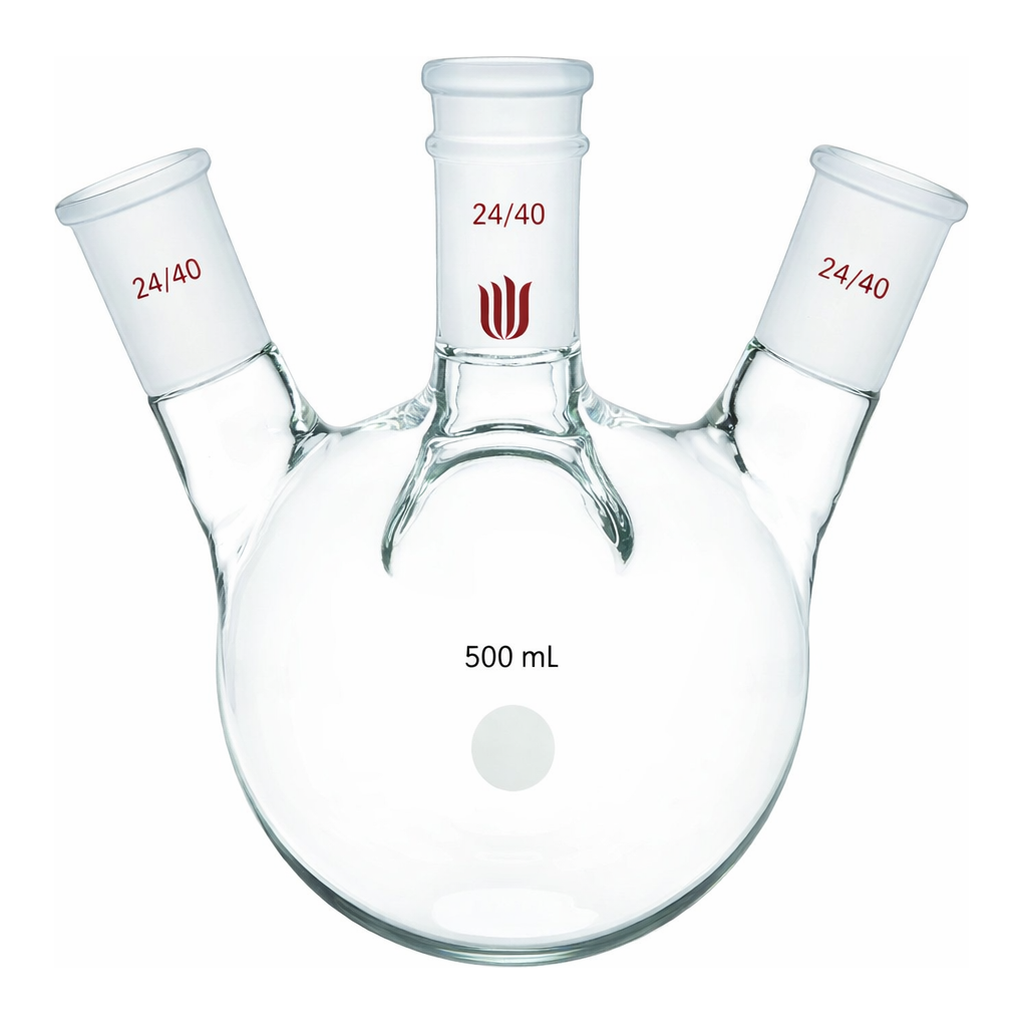 Merck Synthware four neck round bottom flask with angled side necks