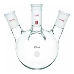 Merck Synthware four neck round bottom flask with angled side necks