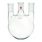Merck Synthware three neck round bottom flask with vertical side necks