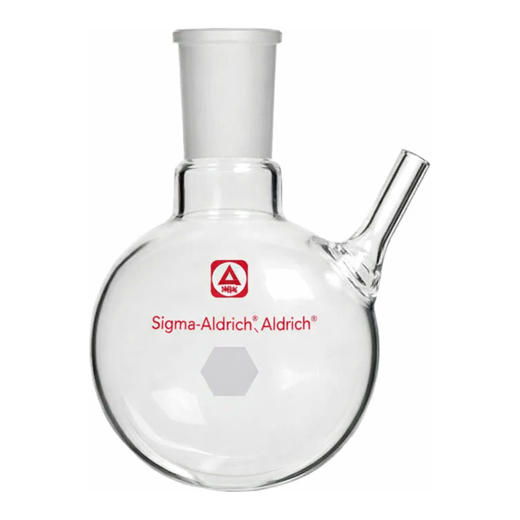 Merck Aldrich round-bottom flask with septum-inlet