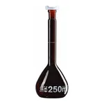 Merck BRAND BLAUBRAND volumetric flask, PP stopper, amber glass