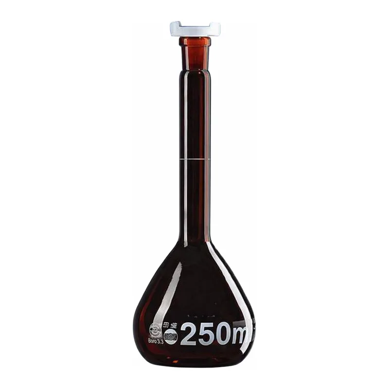 Merck BRAND BLAUBRAND volumetric flask, PP stopper, amber glass