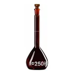 Merck BRAND BLAUBRAND volumetric flask, glass stopper, amber glass