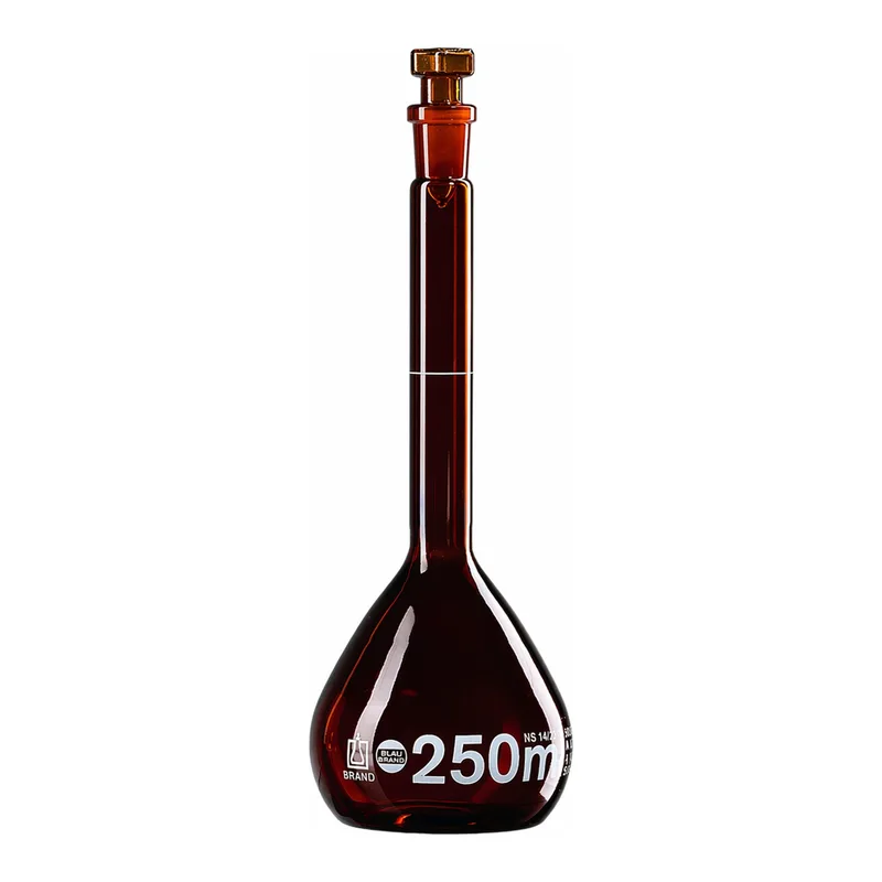 Merck BRAND BLAUBRAND volumetric flask, glass stopper, amber glass
