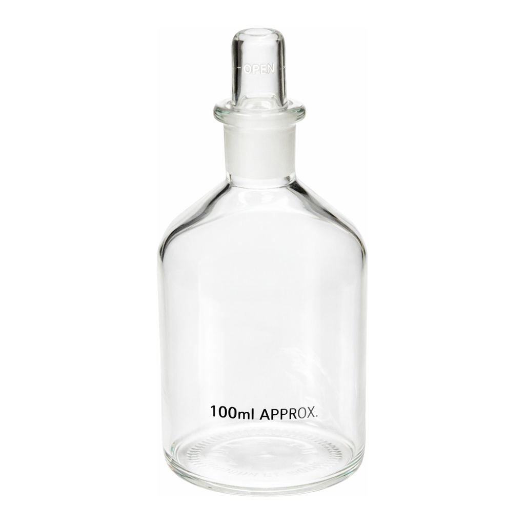Merck Corning narrow mouth reagent bottle with Pyrex ST stopper
