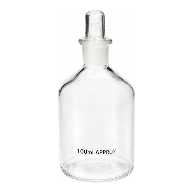 Merck Corning narrow mouth reagent bottle with Pyrex ST stopper