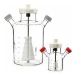 Merck Corning ProCulture glass spinner flask complete, baffled, angled sidearms