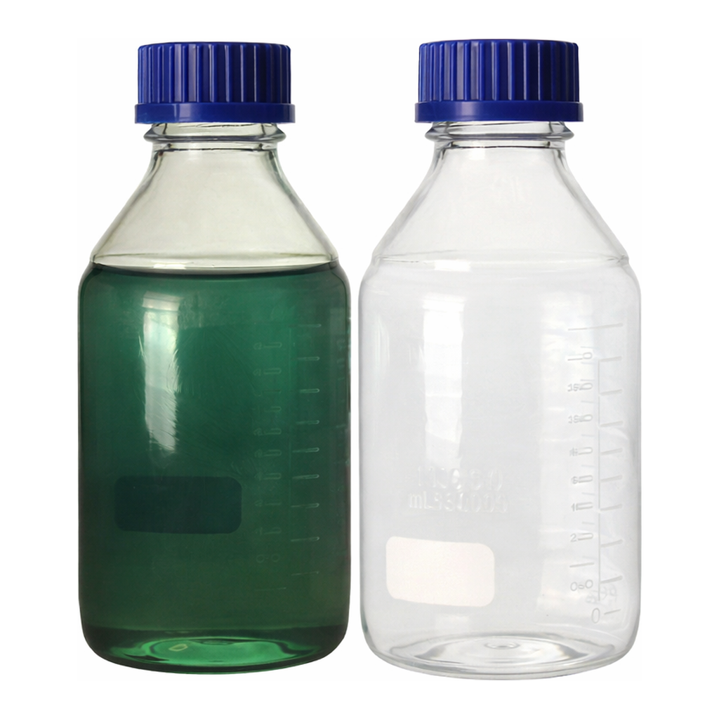 Merck Duran plastic-coated laboratory bottles