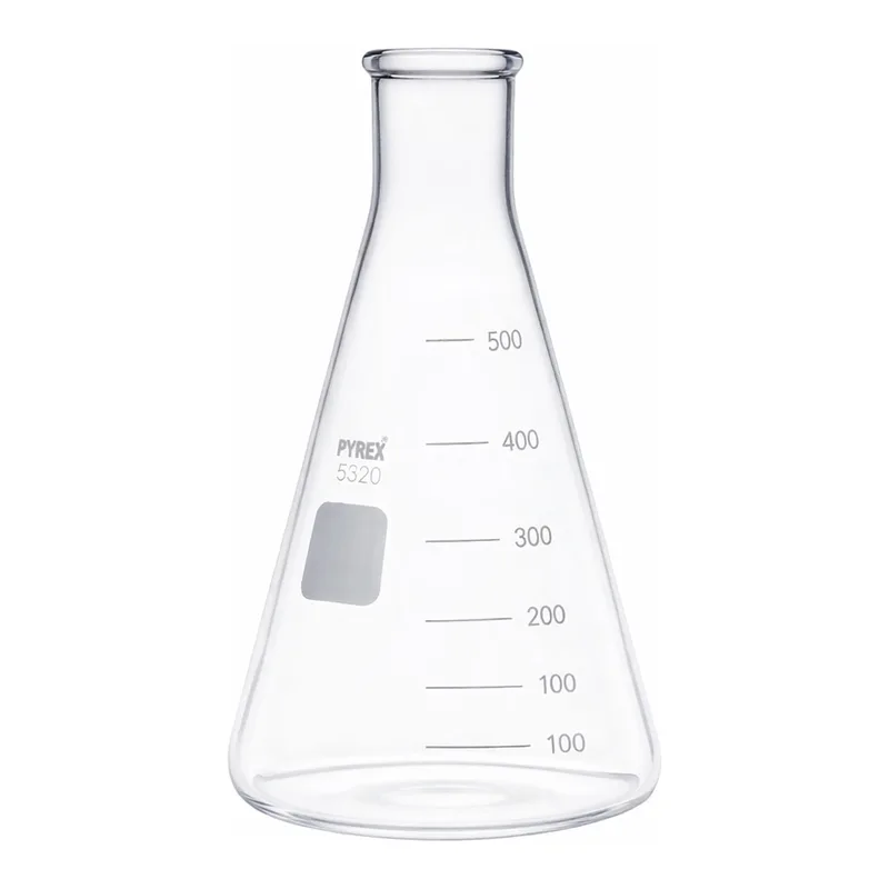 Merck Pyrex Erlenmeyer flask, heavy duty, narrow neck