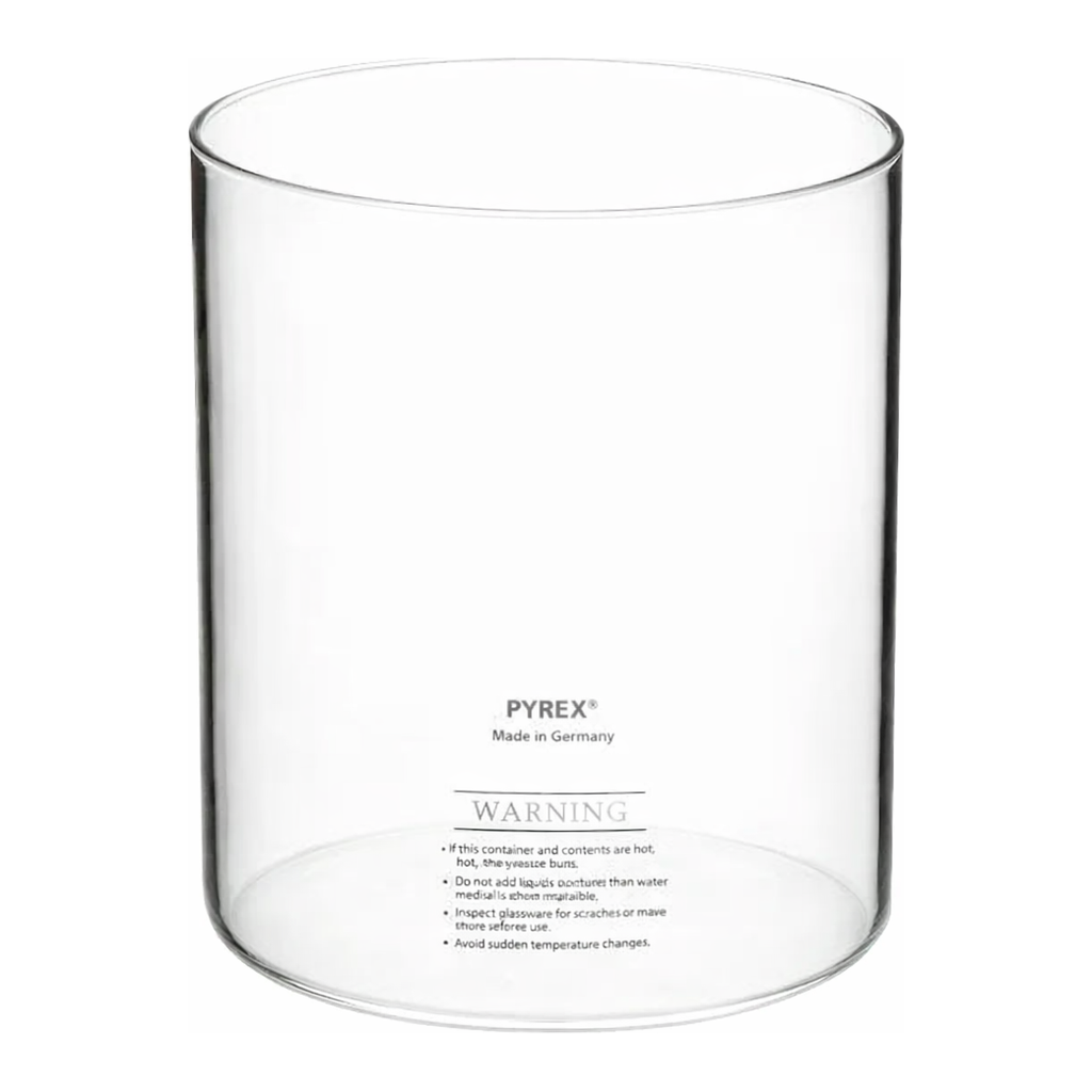 Merck Pyrex cylindrical jar, plain