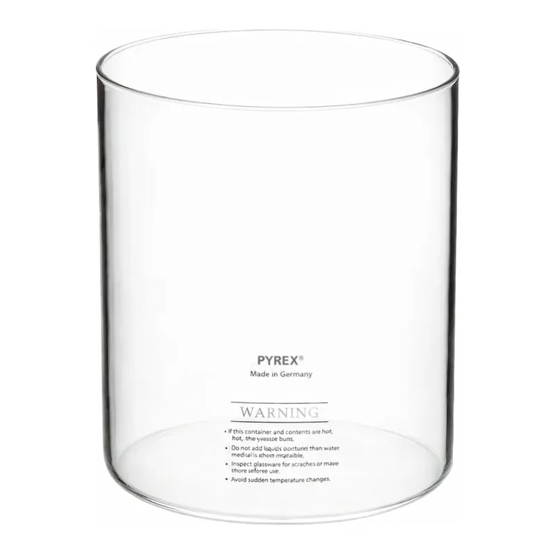 Merck Pyrex cylindrical jar, plain