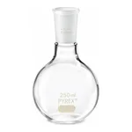 Merck Pyrex flat-bottom boiling flask, short neck with 24/40 joint
