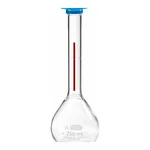 Merck Pyrex Lifetime-Red volumetric flask with snap cap