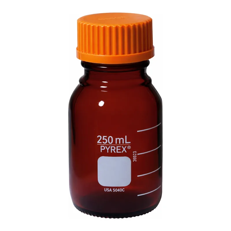 Merck Pyrex low actinic media storage bottle, graduated with screw cap