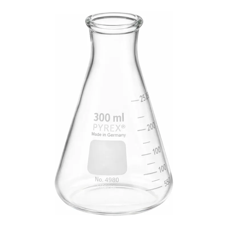 Merck Pyrex narrow-mouth graduated Erlenmeyer flask