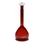 Merck Pyrex Volumetric flask, heavy duty, class A, amber, works certified, USP/ISO/DIN tolerances