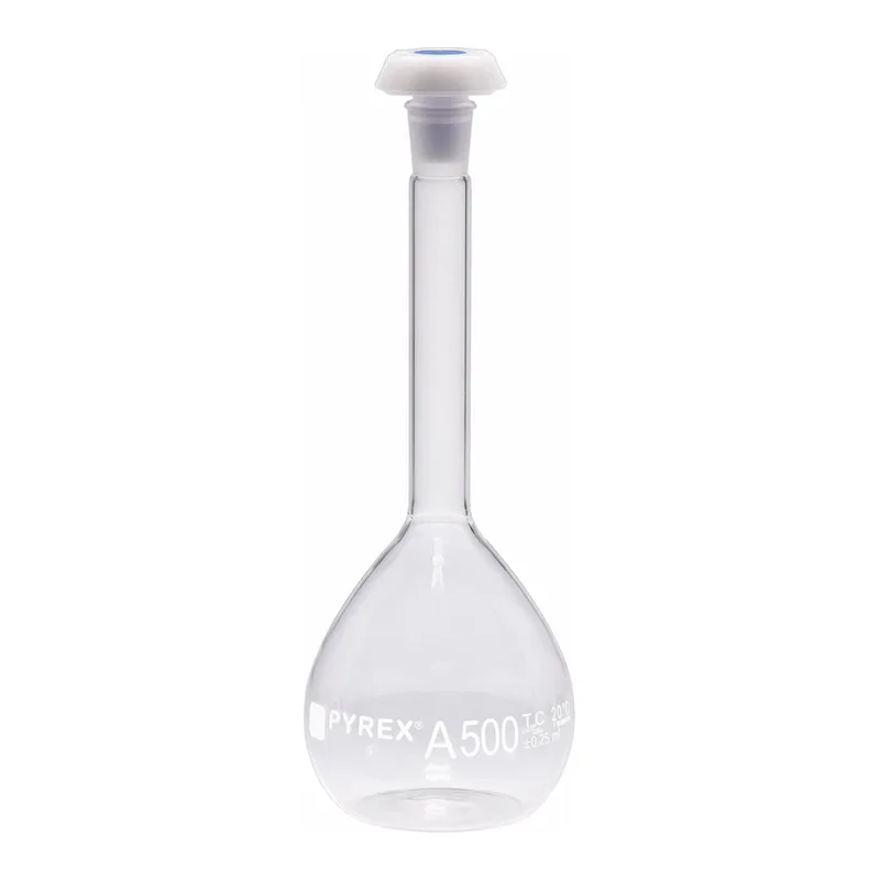 Merck Pyrex Volumetric flask, heavy duty, class A, works certified, USP/ISO/DIN tolerances