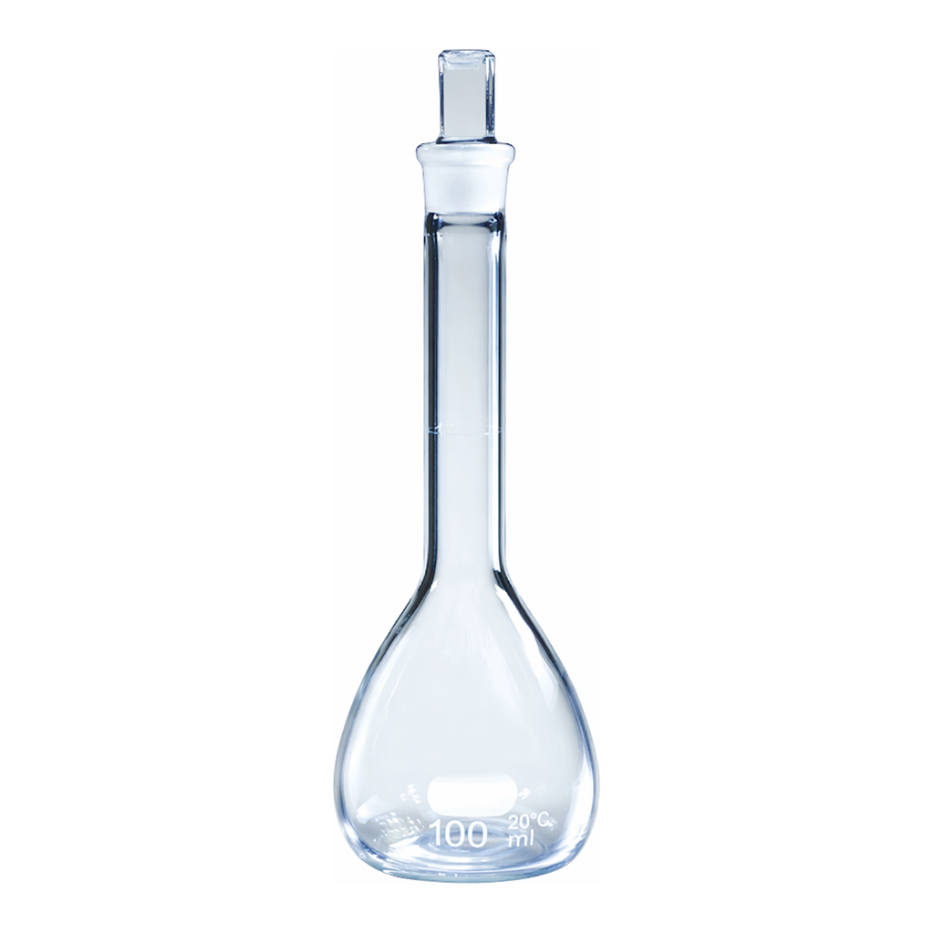 Merck Pyrex volumetric flask, class A with Pyrex ST stopper