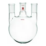 Merck Synthware three neck round bottom flask with vertical side necks