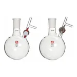 Merck Aldrich round-bottom storage flask with stopcock-equipped septum-inlet