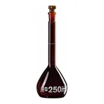 Merck BRAND BLAUBRAND volumetric flask, glass stopper, amber glass