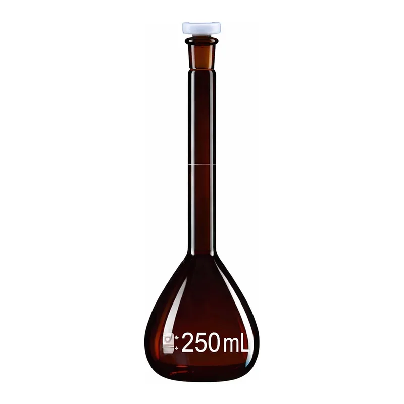 Merck BRAND BLAUBRAND volumetric flask, PP stopper, amber glass