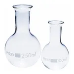 Merck Pyrex Boiling flask, flat bottom, narrow neck
