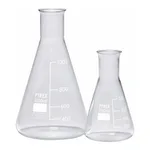 Merck Pyrex Erlenmeyer flask, narrow neck, with printed trace code