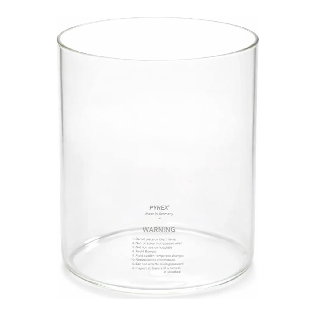 Merck Pyrex cylindrical jar, plain