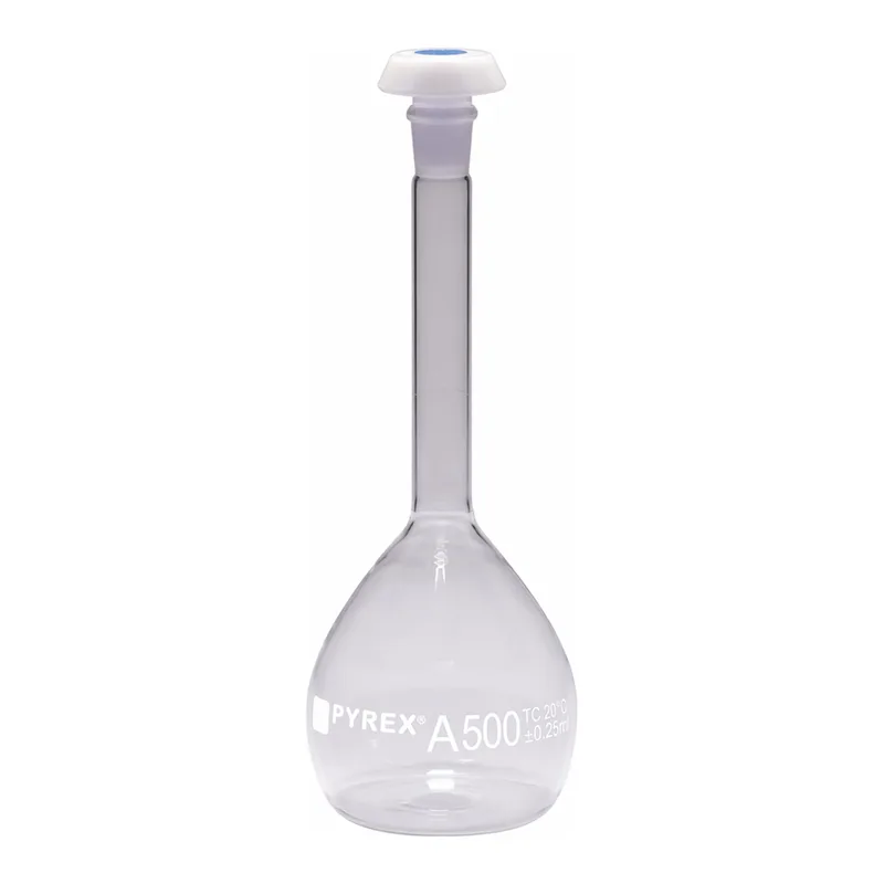 Merck Pyrex Volumetric flask, heavy duty, class A, works certified, USP/ISO/DIN tolerances