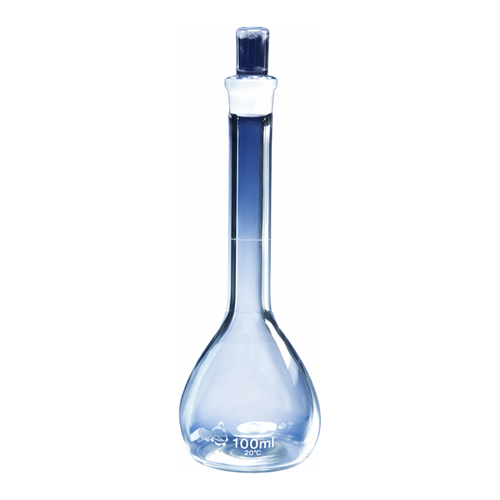 Merck Pyrex volumetric flask, class A with Pyrex ST stopper