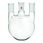 Merck Synthware three neck round bottom flask with vertical side necks