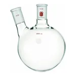Merck Synthware two neck round bottom flask with angled side neck