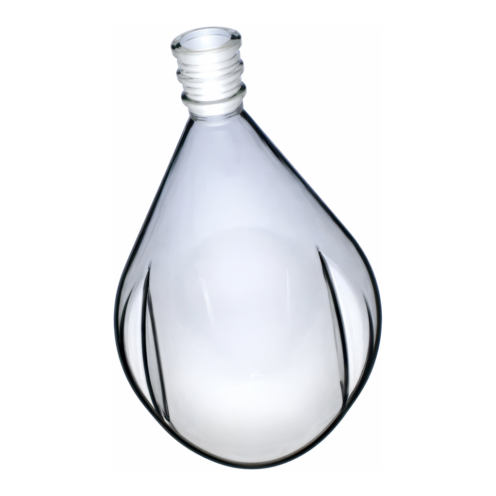 Merck Ace drying flask, pear-shaped, with side indents