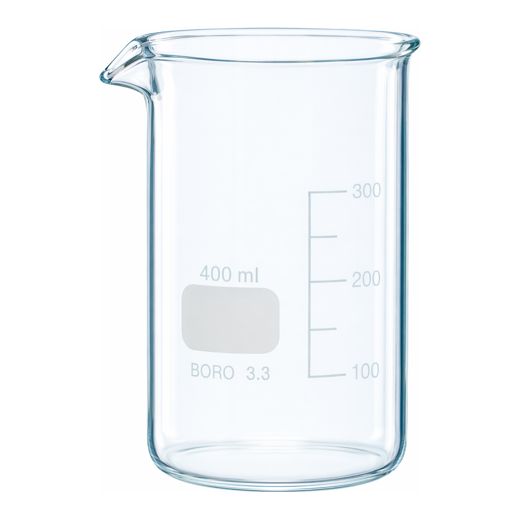 Merck BRAND glass beaker with spout, tall form