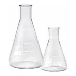 Merck Pyrex Erlenmeyer flask, narrow neck, with printed trace code