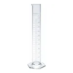 Merck Pyrex Measuring cylinder with spout, class A with white graduations