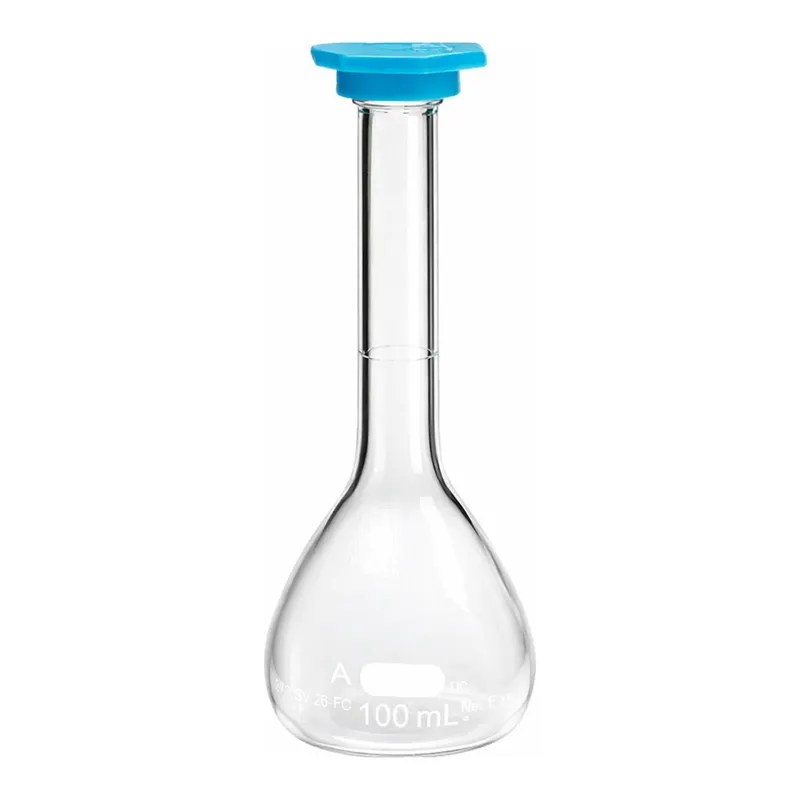 Merck Pyrex class A volumetric flask with snap cap