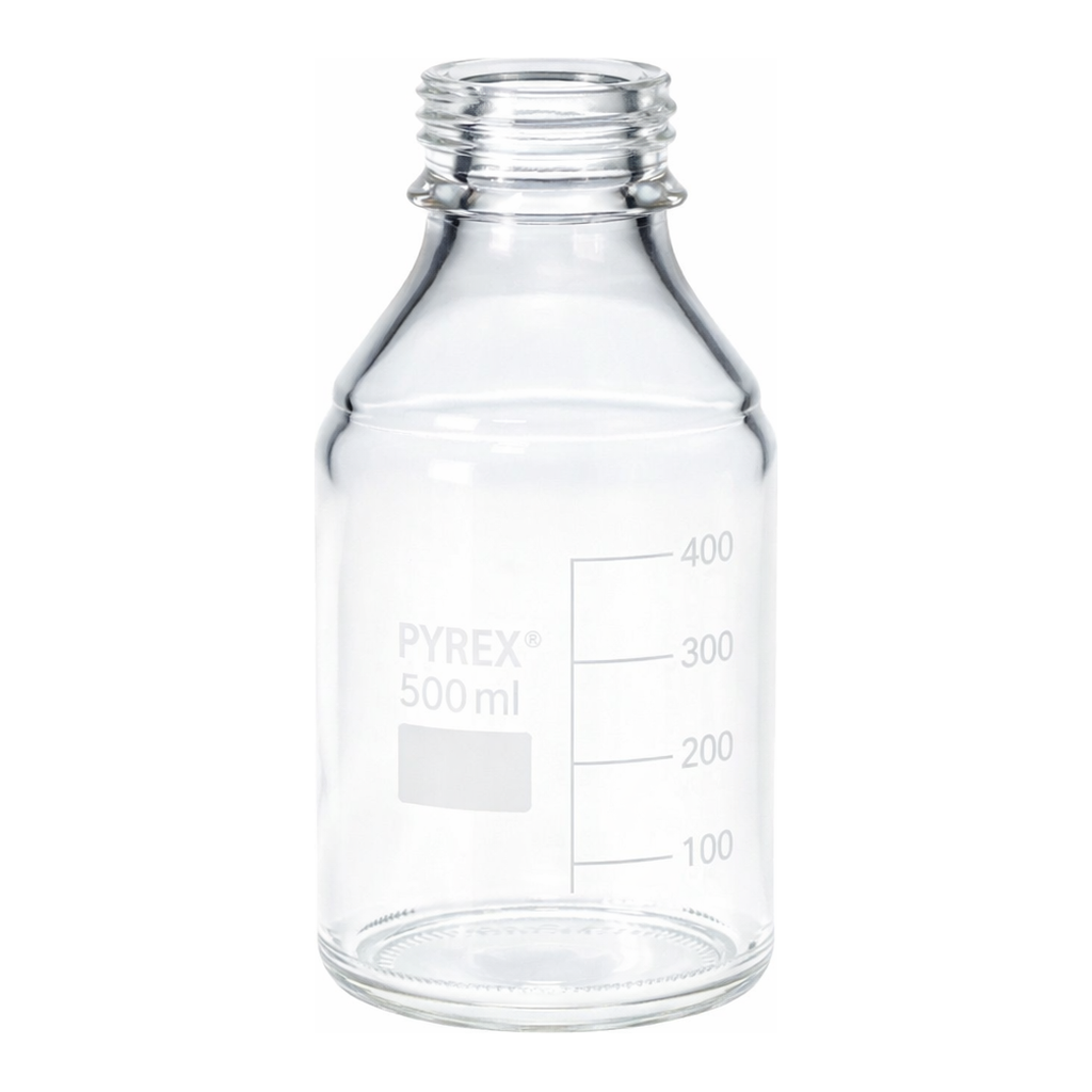 Merck Pyrex Media-Lab Bottles, with-out cap and pouring ring, with printed trace code