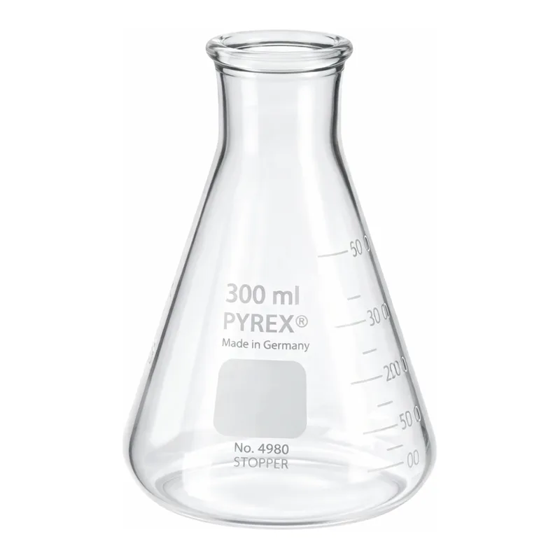 Merck Pyrex narrow-mouth graduated Erlenmeyer flask
