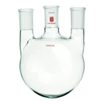 Merck Synthware three neck round bottom flask with vertical side necks