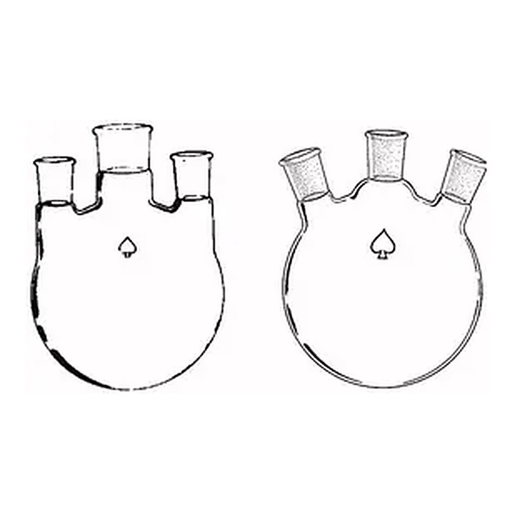 Merck Ace three-neck round-bottom flasks